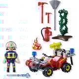 PLAYMOBIL Action Heroes Cuadrimoto de bomberos apaga incendio en seto, Juegos de construcción 