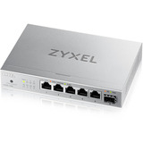 Zyxel XMG-105 No administrado 2.5G Ethernet (100/1000/2500) Gris, Interruptor/Conmutador plateado, No administrado, 2.5G Ethernet (100/1000/2500)