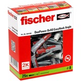 fischer EasyHook Angle DuoPower 8x40, Pasador blanco