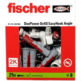 fischer EasyHook Ángulo DuoPower 8x40, Pasador blanco