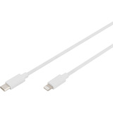 Digitus Cable de datos/carga USB 2.0 USB-C > Lightning, certificado MFI blanco