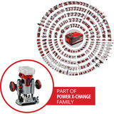 EINHELL Fresadora de borde profesional a batería TP-RO 18 Li BL - Solo, 18 Voltios rojo