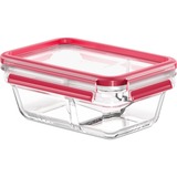 Emsa CLIP & CLOSE N1040700 recipiente de almacenar comida Rectangular Caja 0,8 L Transparente 1 pieza(s) transparente/Rojo, Caja, Rectangular, 0,8 L, Transparente, Vidrio, 420 °C