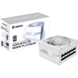 GIGABYTE AORUS ELITE P850W ICE Fuente de Alimentación - PCIe 5.0, 80 PLUS Platinum, Diseño completamente modular, Ventilador de 120 mm, Compatible con ATX 3.0, Enchufe UE, Fuente de alimentación de PC blanco, 80 PLUS Platinum, Diseño completamente modular, Ventilador de 120 mm, Compatible con ATX 3.0, Enchufe UE, 850 W, 100 - 240 V, 50/60 Hz, 12 A, Activo, 125 W