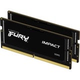 Kingston FURY FURY 32GB 6000MT/s DDR5 CL38 SODIMM (Kit de 2) Impact XMP, Memoria RAM negro, 32 GB, 2 x 16 GB, DDR5, 262-pin SO-DIMM, Negro