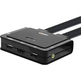 Lindy 42347 interruptor KVM Negro, Switch KVM 3840 x 2160 Pixeles, 4K Ultra HD, Negro