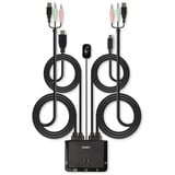 Lindy 42347 interruptor KVM Negro, Switch KVM 3840 x 2160 Pixeles, 4K Ultra HD, Negro