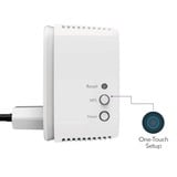 Netgear EX3110 Transmisor y receptor de red Blanco 10, 100, 300 Mbit/s, Repetidor Transmisor y receptor de red, 750 Mbit/s, 10,100,300 Mbit/s, Microsoft ® Internet Explorer ® 8.0, Firefox ® 20, Safari ® 5.1 or Google Chrome ™ 25.0 or..., 10/100Base-T(X), IEEE 802.11a, IEEE 802.11ac, IEEE 802.11b, IEEE 802.11g, IEEE 802.11n