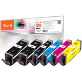 Peach PI100-397 cartucho de tinta 6 pieza(s) Compatible Extra (Súper) alto rendimiento Negro, Cian, Magenta, Foto negro, Amarillo Extra (Súper) alto rendimiento, 23 ml, 12 ml, 600 páginas, 6 pieza(s), Multipack