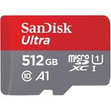 SanDisk Ultra 512 GB microSDXC, Tarjeta de memoria gris/Rojo