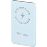 Verbatim Charge 'n' Go Polímero de litio 5000 mAh Cargador inalámbrico Azul, Banco de potencia celeste, 5000 mAh, Polímero de litio, Quick Charge 3.0, Cargador inalámbrico, Azul
