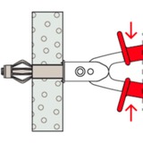 fischer Taco metálico para cavidades HM 6x65 S, Pasador plateado