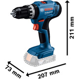 Bosch Taladro atornillador percutor inalámbrico GSB 18V-25 Professional, 18 Voltios, Martillo atornillador azul/Negro