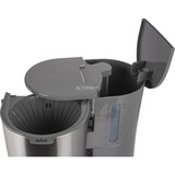 Braun KF 1500 GY Totalmente automática Máquina espresso, Cafetera de filtro gris/Acero fino, Máquina espresso, De café molido, 1000 W, Gris, Acero inoxidable