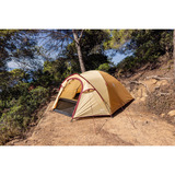 Coleman Darwin 4 Plus Summer, Tienda de campaña beige/Rojo oscuro