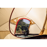 Coleman Darwin 4 Plus Summer, Tienda de campaña beige/Rojo oscuro