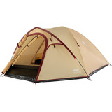 Coleman Darwin 4 Plus Summer, Tienda de campaña beige/Rojo oscuro