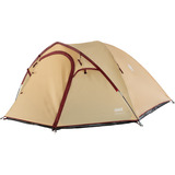Coleman Darwin 4 Plus Summer, Tienda de campaña beige/Rojo oscuro
