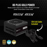 Corsair RM850e 80 Plus Gold Reacondicionado, Fuente de alimentación de PC negro