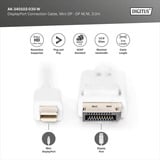 Digitus Cable de conexión mini-DisplayPort > DisplayPort, Full HD 1080p blanco