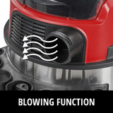 EINHELL TE-VC 36/25 Li S-Solo (2x 18Volt), Aspiradora en húmedo y en seco rojo/Acero fino