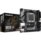 GIGABYTE B650I AX Placa base - AMD Ryzen serie 9000, VRM de 5+2+1 fases, hasta 6400 MHz DDR5 (OC), 1xPCIe 4.0 M.2, LAN 2,5 GbE, WIFI 6E, USB 3.2 Gen 2 negro/Gris, VRM de 5+2+1 fases, hasta 6400 MHz DDR5 (OC), 1xPCIe 4.0 M.2, LAN 2,5 GbE, WIFI 6E, USB 3.2 Gen 2, AMD, Zócalo AM5, AMD Ryzen 7000 Series, AMD Ryzen 8000 Series, AMD Ryzen 9000 Series, Zócalo AM5, DDR5-SDRAM, 128 GB