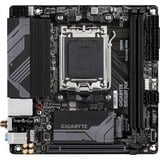 GIGABYTE B650I AX Placa base - AMD Ryzen serie 9000, VRM de 5+2+1 fases, hasta 6400 MHz DDR5 (OC), 1xPCIe 4.0 M.2, LAN 2,5 GbE, WIFI 6E, USB 3.2 Gen 2 negro/Gris, VRM de 5+2+1 fases, hasta 6400 MHz DDR5 (OC), 1xPCIe 4.0 M.2, LAN 2,5 GbE, WIFI 6E, USB 3.2 Gen 2, AMD, Zócalo AM5, AMD Ryzen 7000 Series, AMD Ryzen 8000 Series, AMD Ryzen 9000 Series, Zócalo AM5, DDR5-SDRAM, 128 GB