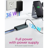 ICY BOX IB-HUB1457-C31 USB 3.2 Gen 1 (3.1 Gen 1) Type-C 10000 Mbit/s Azul, Gris, Hub USB USB 3.2 Gen 1 (3.1 Gen 1) Type-C, USB 3.2 Gen 2 (3.1 Gen 2) Type-C, USB Tipo C, 10000 Mbit/s, Azul, Gris, Aluminio, 20 W