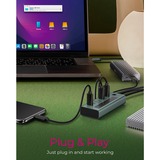 ICY BOX IB-HUB1457-C31 USB 3.2 Gen 1 (3.1 Gen 1) Type-C 10000 Mbit/s Azul, Gris, Hub USB USB 3.2 Gen 1 (3.1 Gen 1) Type-C, USB 3.2 Gen 2 (3.1 Gen 2) Type-C, USB Tipo C, 10000 Mbit/s, Azul, Gris, Aluminio, 20 W