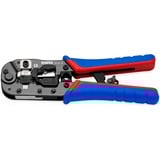 KNIPEX Pinza de engaste para conectores Western, Crimpadora azul/Rojo