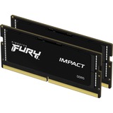 Kingston FURY FURY 32 GB 5600 MT/s DDR5 CL40 SODIMM (Kit de 2) Impact PnP, Memoria RAM negro, 32 GB, 2 x 16 GB, DDR5, 262-pin SO-DIMM