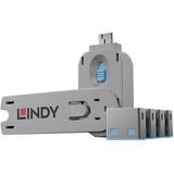 Lindy 40452 bloqueador de puerto Bloqueador de puerto + clave USB tipo A Azul Acrilonitrilo butadieno estireno (ABS) 5 pieza(s), Castillo Bloqueador de puerto + clave, USB tipo A, Azul, Acrilonitrilo butadieno estireno (ABS), 5 pieza(s), Bolsa de plástico