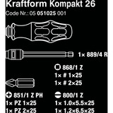 Wera Kraftform Kompakt 26, 7 piezas, Conjuntos de bits negro/Verde