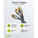 goobay Cable Y Cinch Plus negro/Plateado