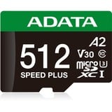 ADATA Speed Plus 512 GB MicroSDXC Clase 10, Tarjeta de memoria 512 GB, MicroSDXC, Clase 10, 180 MB/s, 160 MB/s, Class 3 (U3)