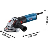Bosch GWS 14-125 amoladora angular 12,5 cm 11500 RPM 1400 W 2,2 kg azul/Negro, 11500 RPM, 12,5 cm, Corriente alterna, 2,2 kg, Motor sin escobillas