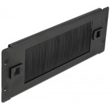 DeLOCK 66345 accesorio de bastidor Panel pasacables con cepillo, Guía para cable negro, Panel pasacables con cepillo, Negro, Metal, Nylon, 2U, China, 25,4 cm (10")