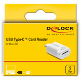 DeLOCK Lector de tarjetas USB-C Mini para MicroSD blanco