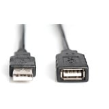 Digitus Cable de extensión USB 2.0 activo, 15 metros, Cable alargador negro