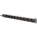 Digitus Regleta de enchufes 19" PDU con perfil de aluminio, 9 salidas, con fusible negro/Aluminio