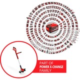 EINHELL Power X-Change Recortadora de césped a batería GE-CT 18/30 Li - Solo, 18 Voltios, Cortabordes rojo/Negro