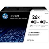 HP Paquete de 2 cartuchos de tóner negro Originales LaserJet 26X de alta capacidad 18000 páginas, Negro, 2 pieza(s)