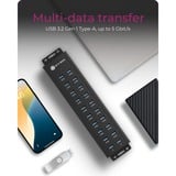 ICY BOX IB-HUB1720-U3 Negro, Hub USB negro, USB 3.2 Gen 1 (3.1 Gen 1) Type-A, Negro, Aluminio, Access, Poder, 0,8 m, China