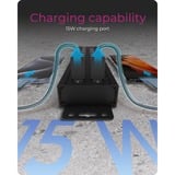 ICY BOX IB-HUB1720-U3 Negro, Hub USB negro, USB 3.2 Gen 1 (3.1 Gen 1) Type-A, Negro, Aluminio, Access, Poder, 0,8 m, China