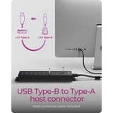 ICY BOX IB-HUB1720-U3 Negro, Hub USB negro, USB 3.2 Gen 1 (3.1 Gen 1) Type-A, Negro, Aluminio, Access, Poder, 0,8 m, China