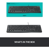 Logitech K120 Corded Keyboard teclado USB QWERTZ Alemán Negro negro, Completo (100%), Alámbrico, USB, QWERTZ, Negro