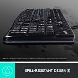 Logitech K120 Teclados negro, Completo (100%), Alámbrico, USB, QWERTZ, Negro