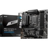 MSI PRO B760M-A WIFI DDR4 placa base Intel B760 LGA 1700 micro ATX Intel, LGA 1700, Intel® Celeron®, Intel® Pentium® Gold, LGA 1700, DDR4-SDRAM, 128 GB