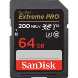 SanDisk Extreme PRO 64 GB SDXC Clase 10, Tarjeta de memoria negro, 64 GB, SDXC, Clase 10, 170 MB/s, 90 MB/s, Class 3 (U3)