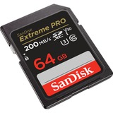 SanDisk Extreme PRO 64 GB SDXC Clase 10, Tarjeta de memoria negro, 64 GB, SDXC, Clase 10, 170 MB/s, 90 MB/s, Class 3 (U3)